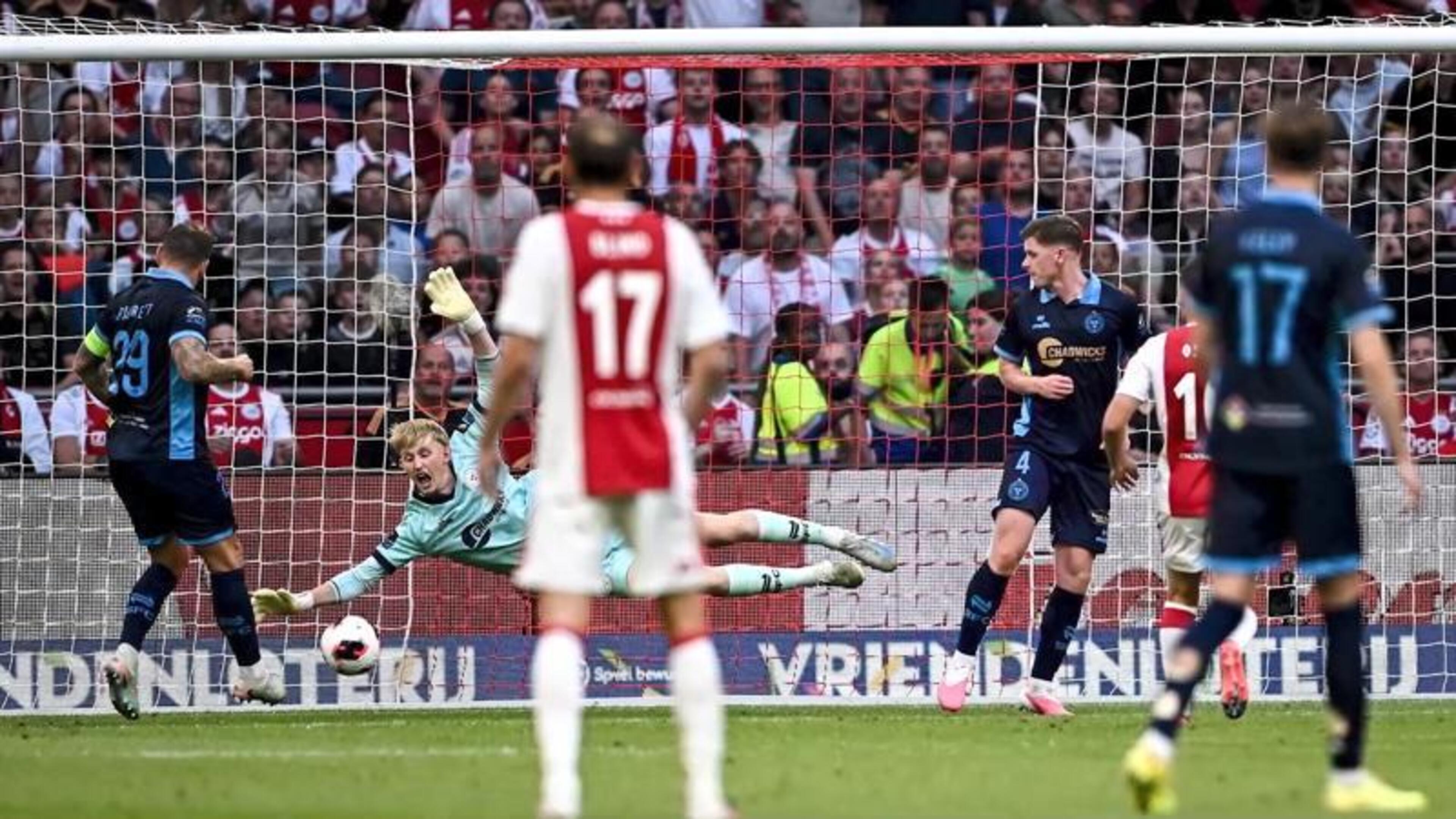 ‘Eddie Beach was world-class, we are still in the tie’ — John Russell hails Shels goalkeeper for Ajax heroics
