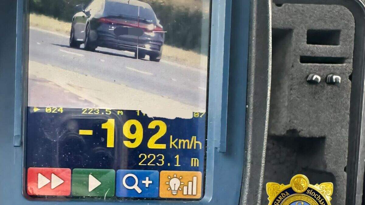 Gardai clock driver at 192kmh on M1 with two young children in back seat