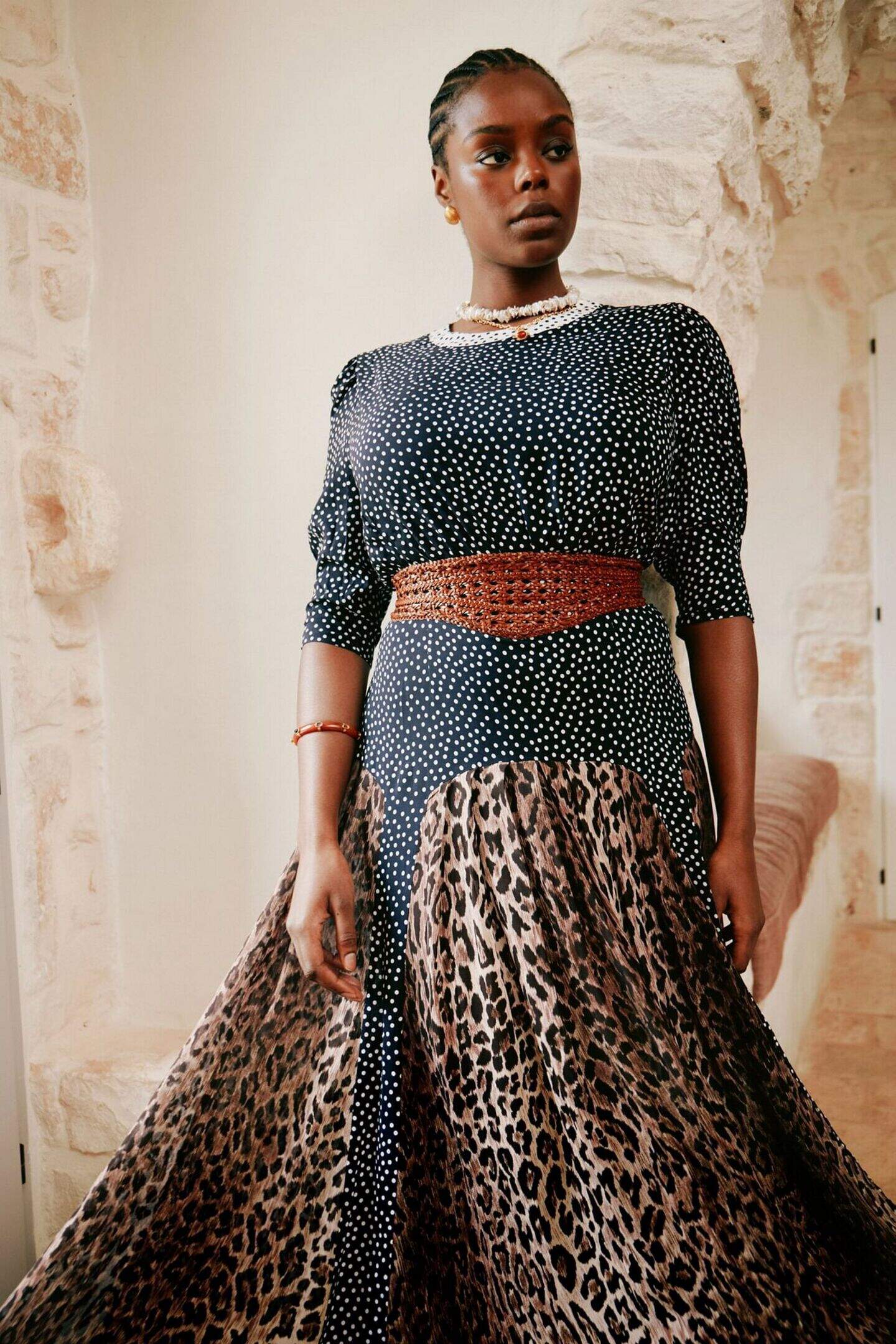 meg leopard midi dress RIXO Meg Dress in Leopard Polka Dot