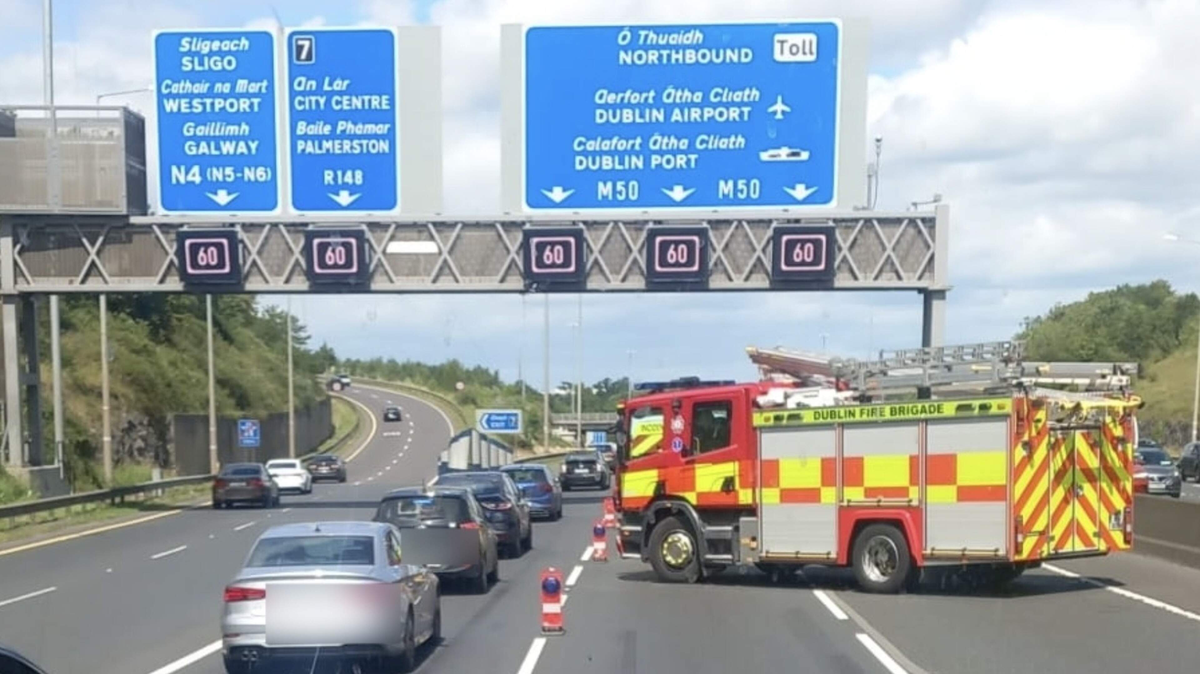 One person taken to hospital after M50 crash