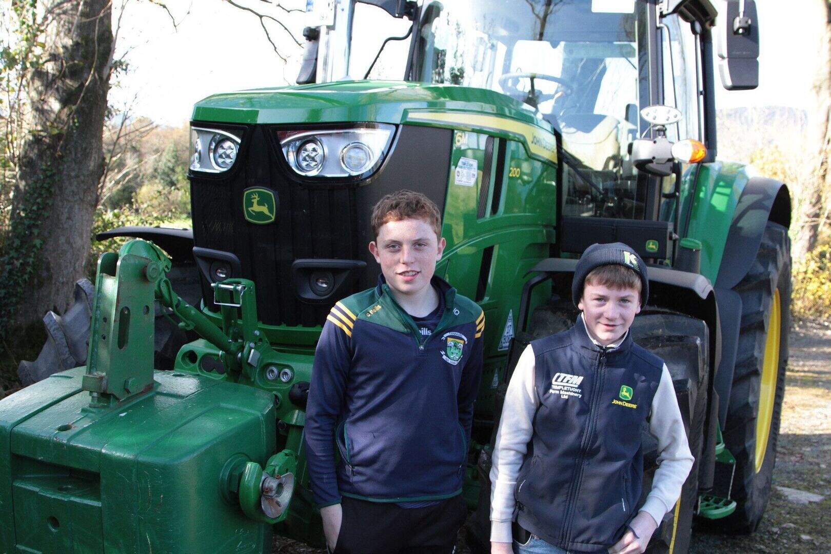 Jack Quirke and Rhys Creane at the Killanne Development Group tractor run. 