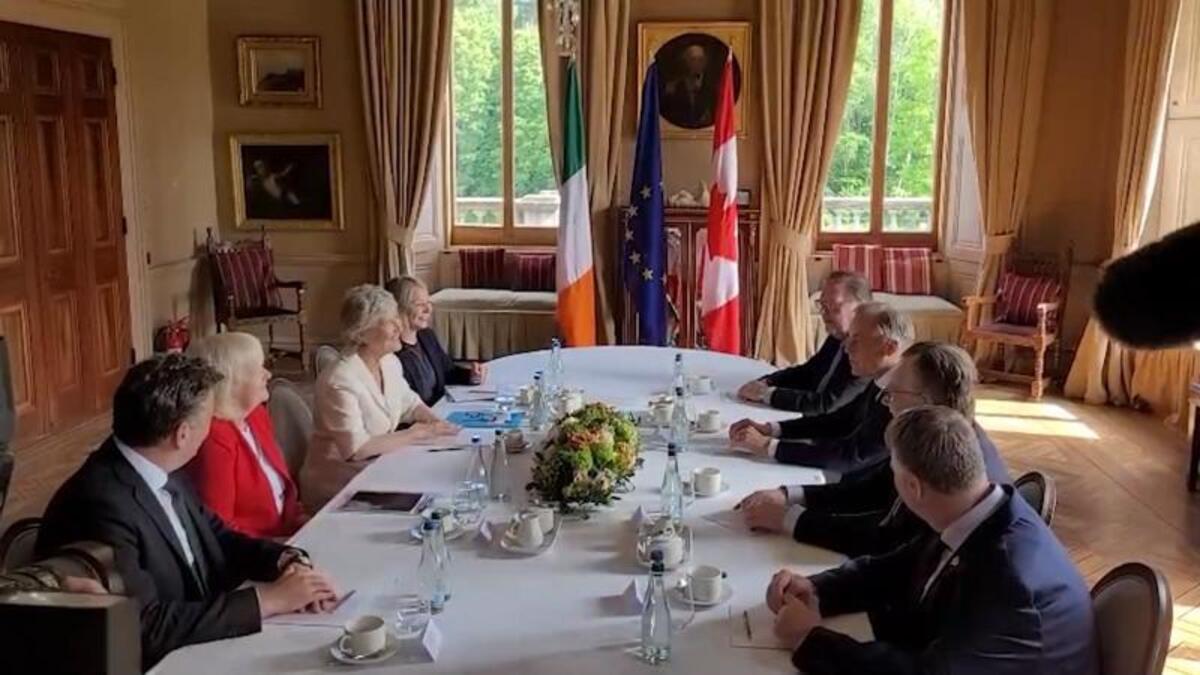 President Conolly meets Mark Carney during visit to his ancestral Mayo home