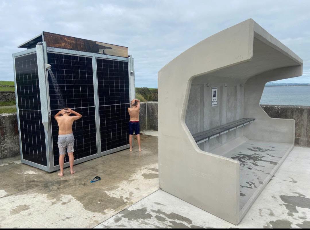 Community delighted as solar-powered showers installed at Clare beach