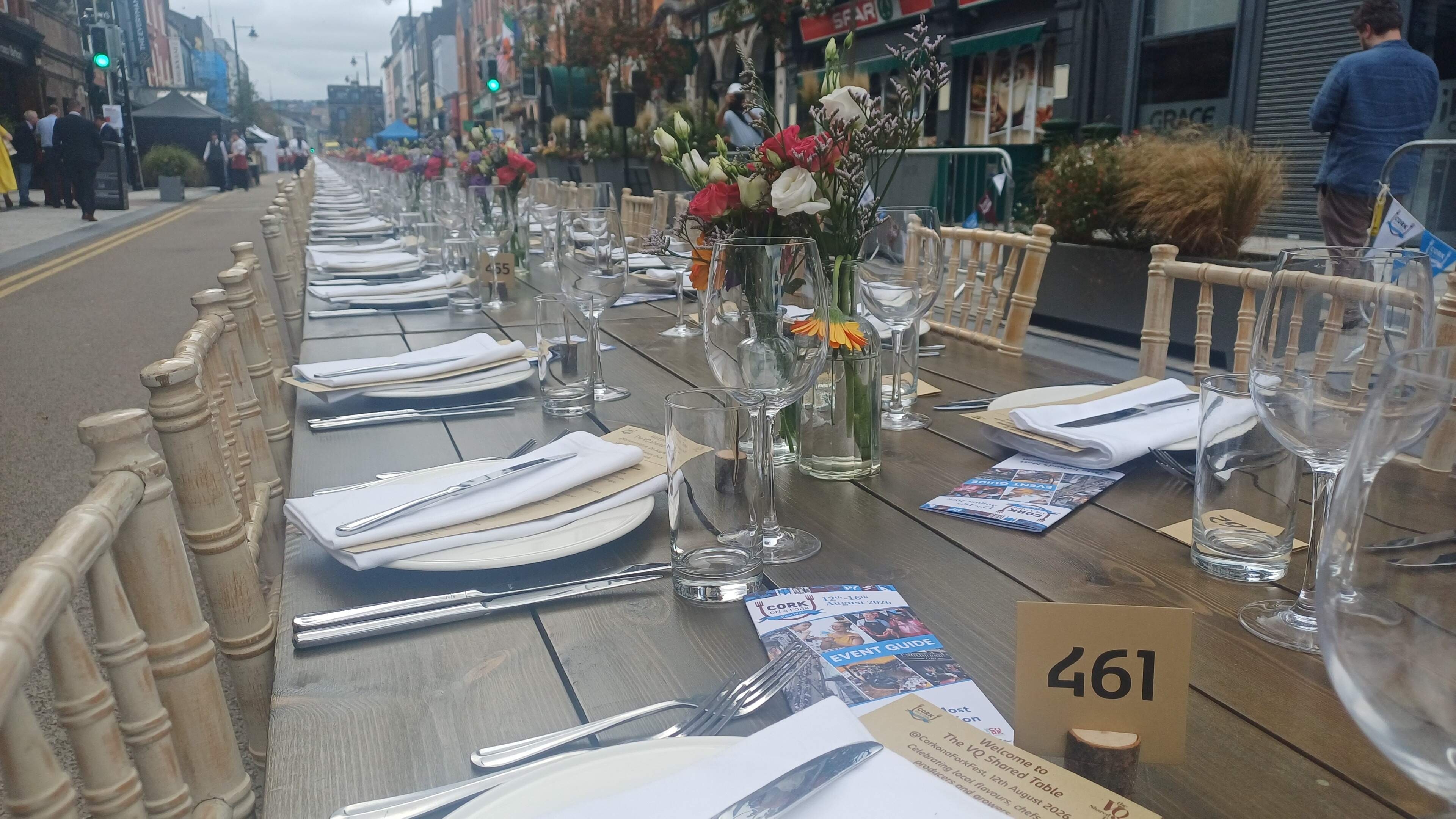 Cork food festival kicks off with 450 diners seated at a single table in a sight to eclipse all else