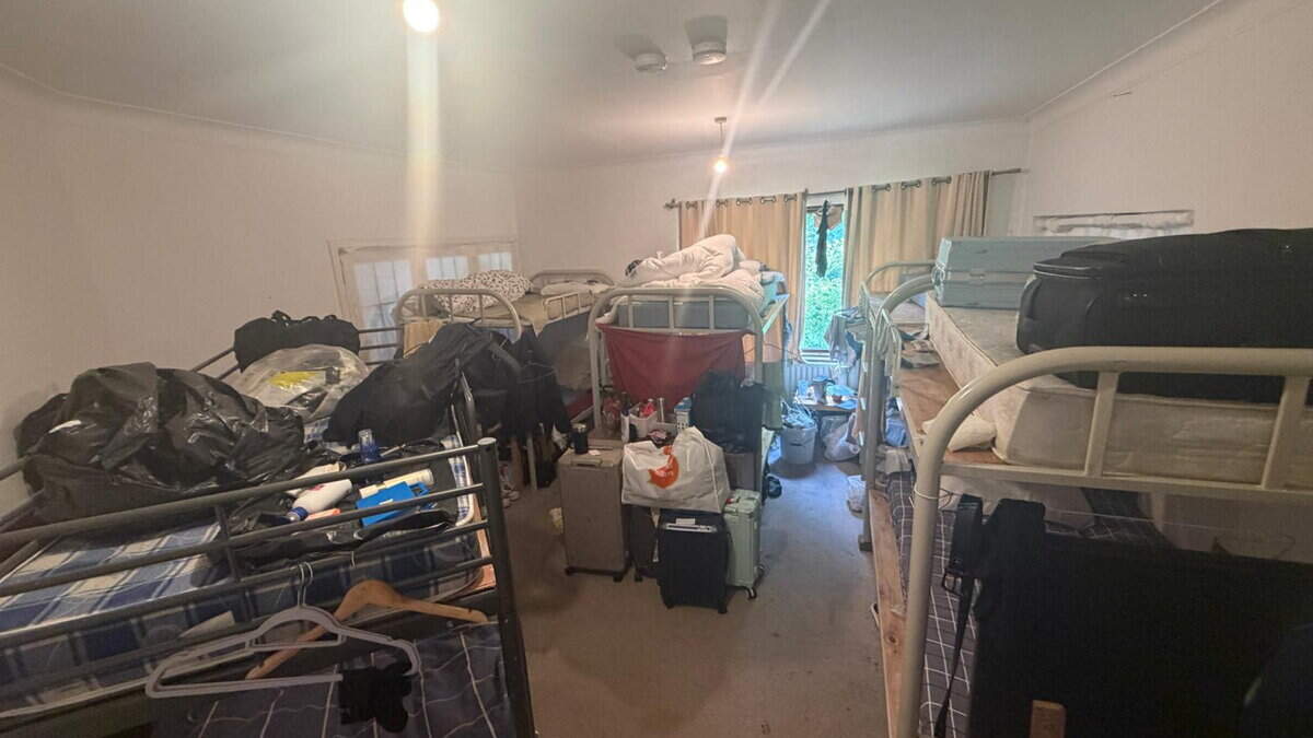 Up to 40 people were staying at Killiney bungalow crammed with bunk-beds ...