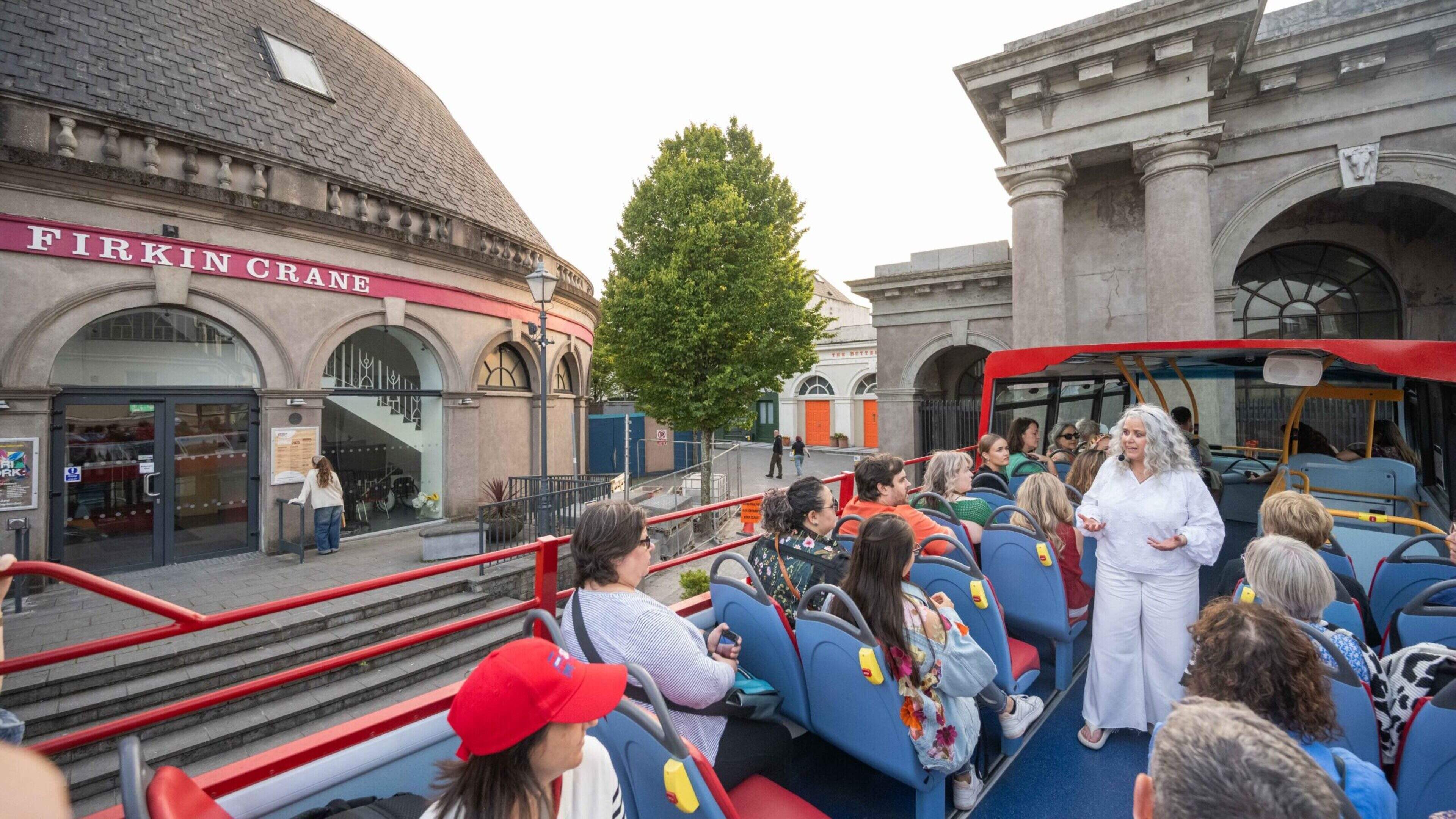 Hop aboard food tour of Cork City by open-top bus under expert guidance of a culinary historian