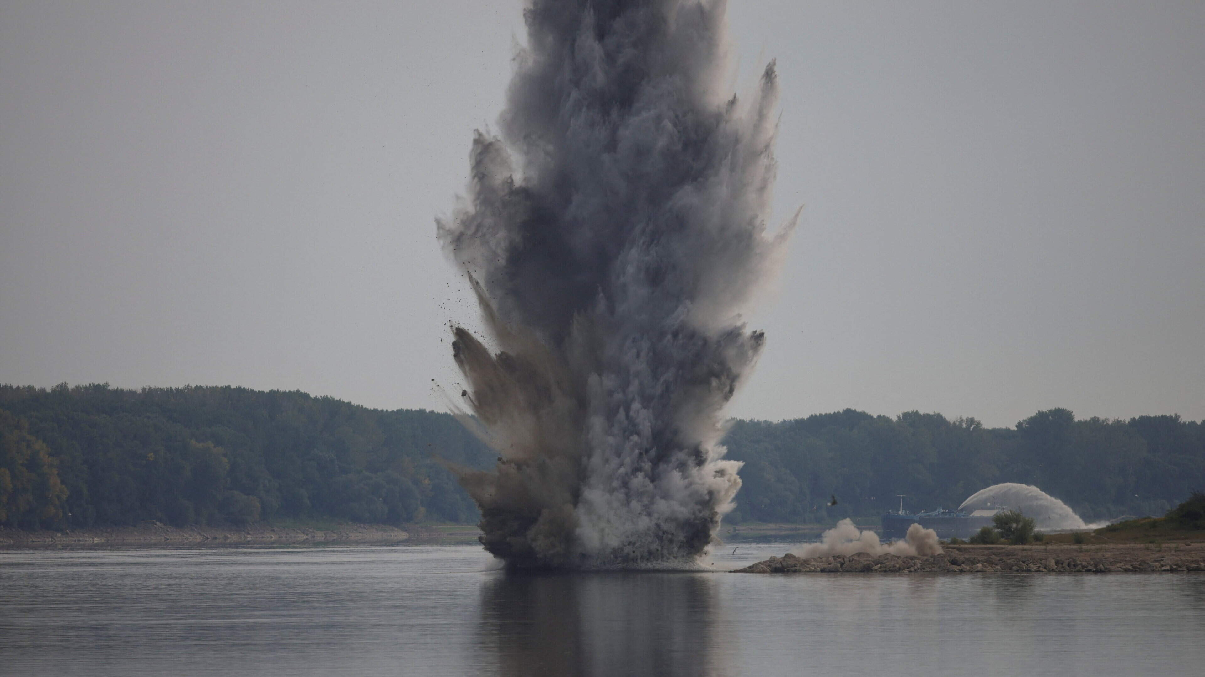 Romania blows up rocky outcrop on Danube to redirect water to nuclear reactor