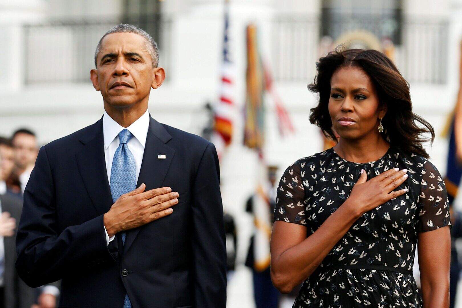 President Obama and wife Michelle mark 9/11 anniversary at White House ...