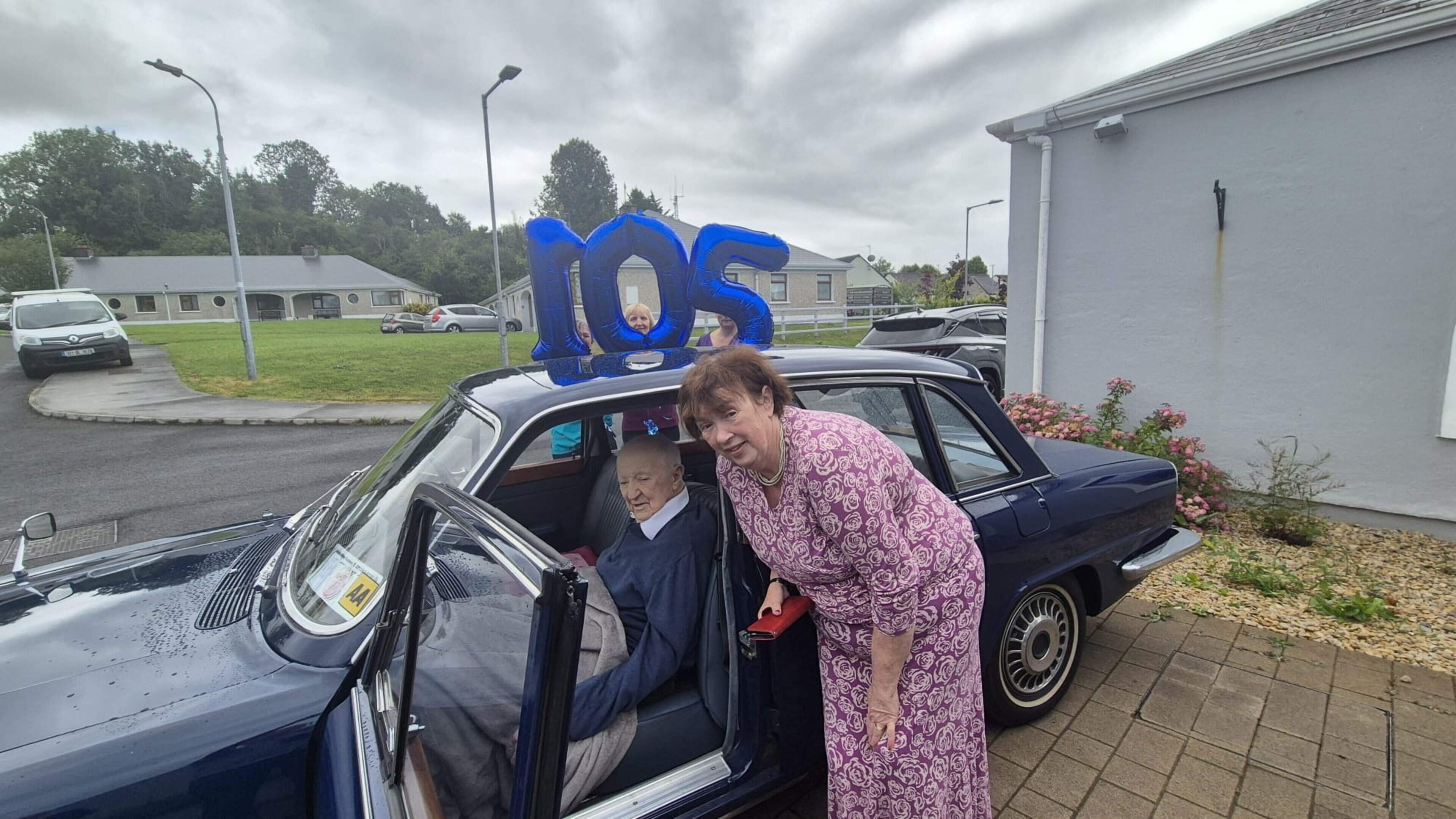 Sligo man marks his 105th birthday with spin in a vintage car