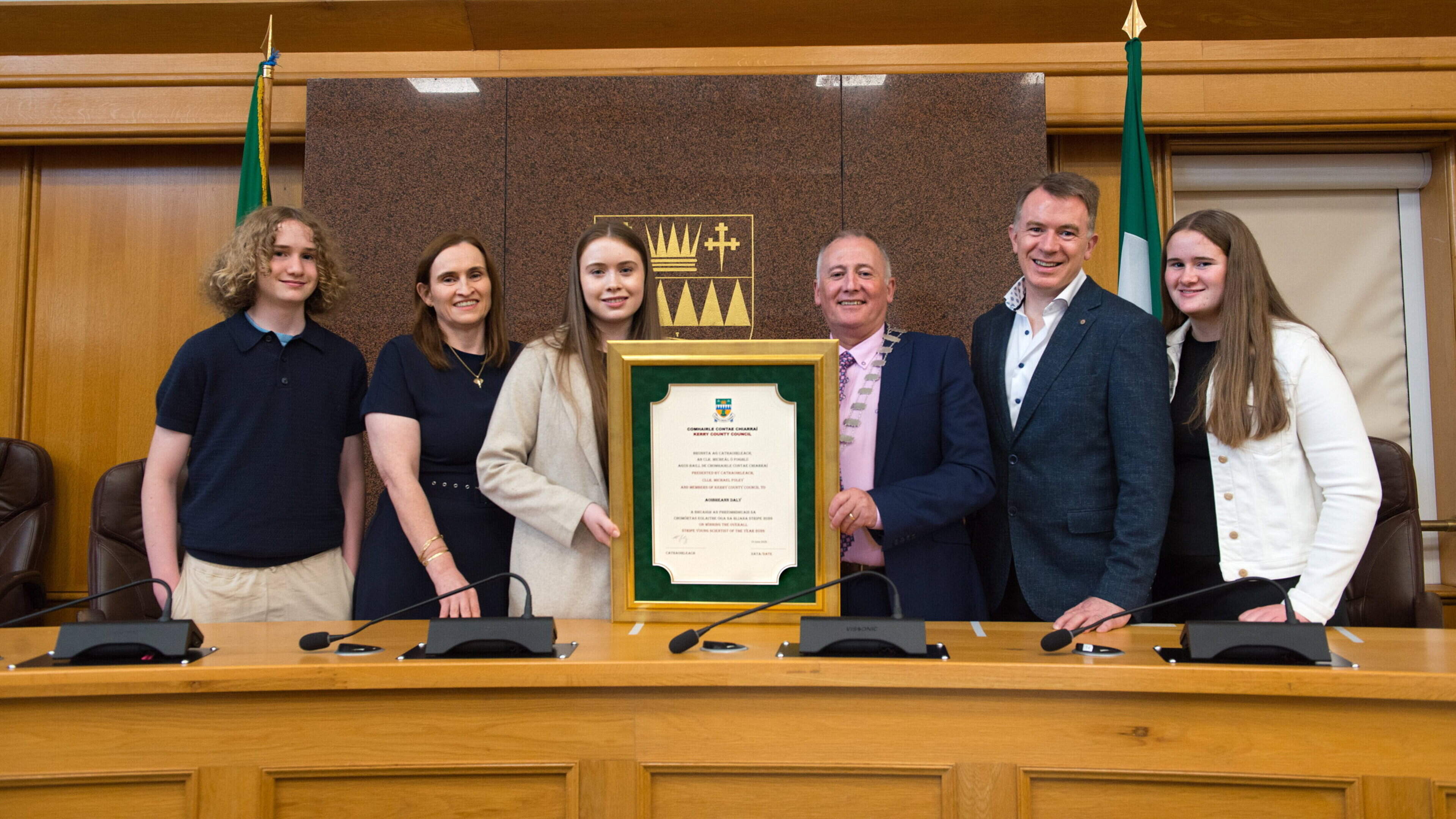 Causeway teenager honoured by Kerry County Council for her Young Scientist win