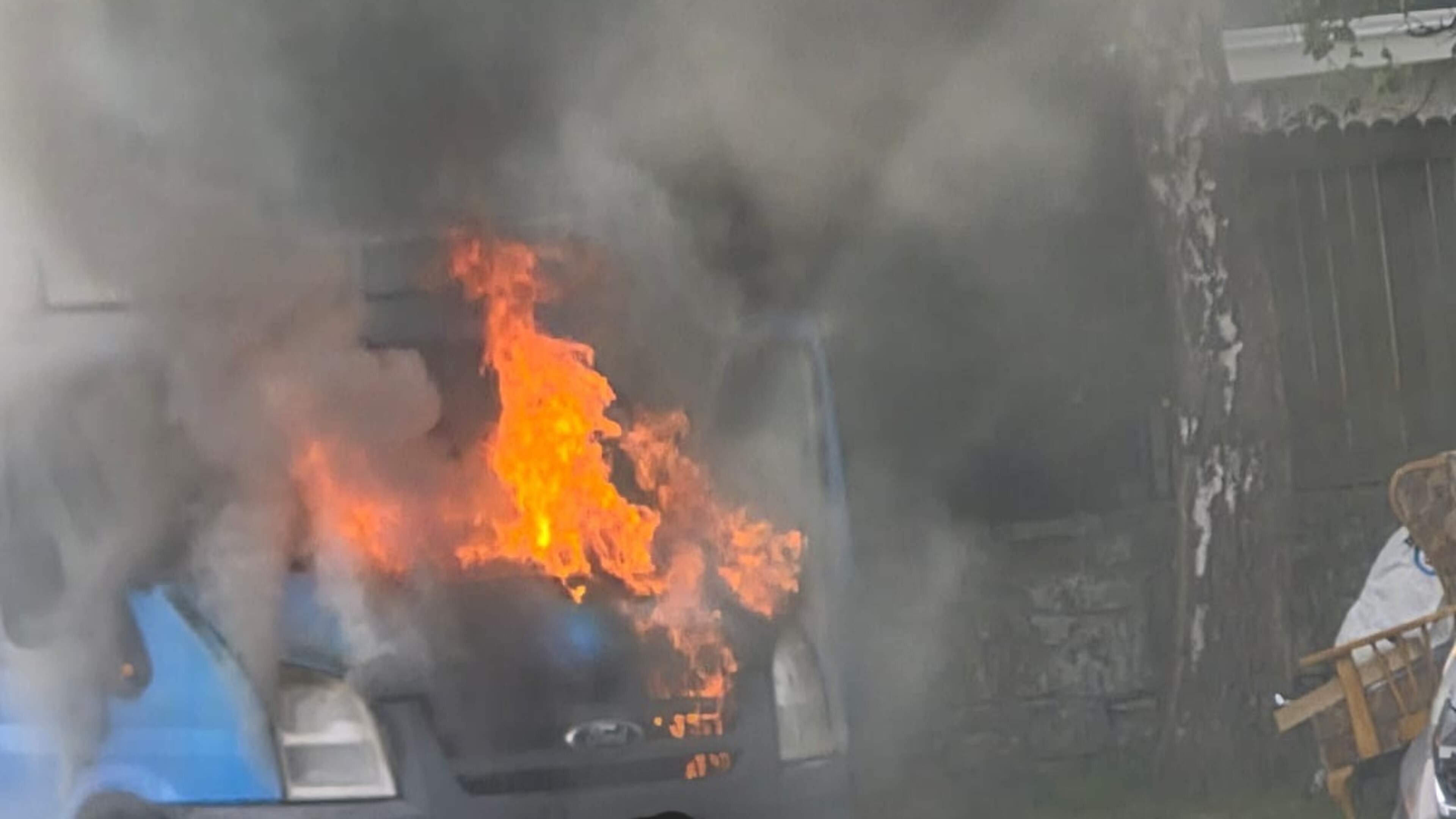 Fire crews in Kerry tackle van blaze near service station