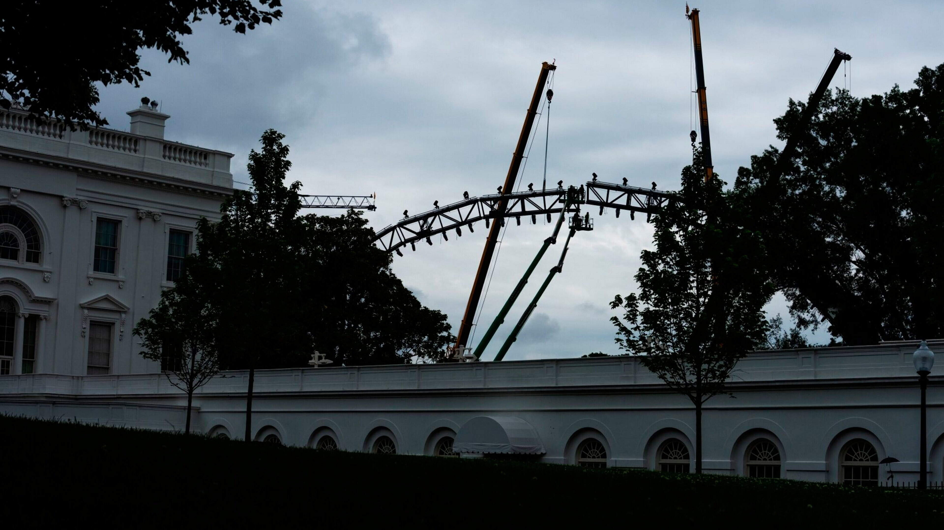 UFC fighting cage erected on White House lawn ahead of Trump’s birthday