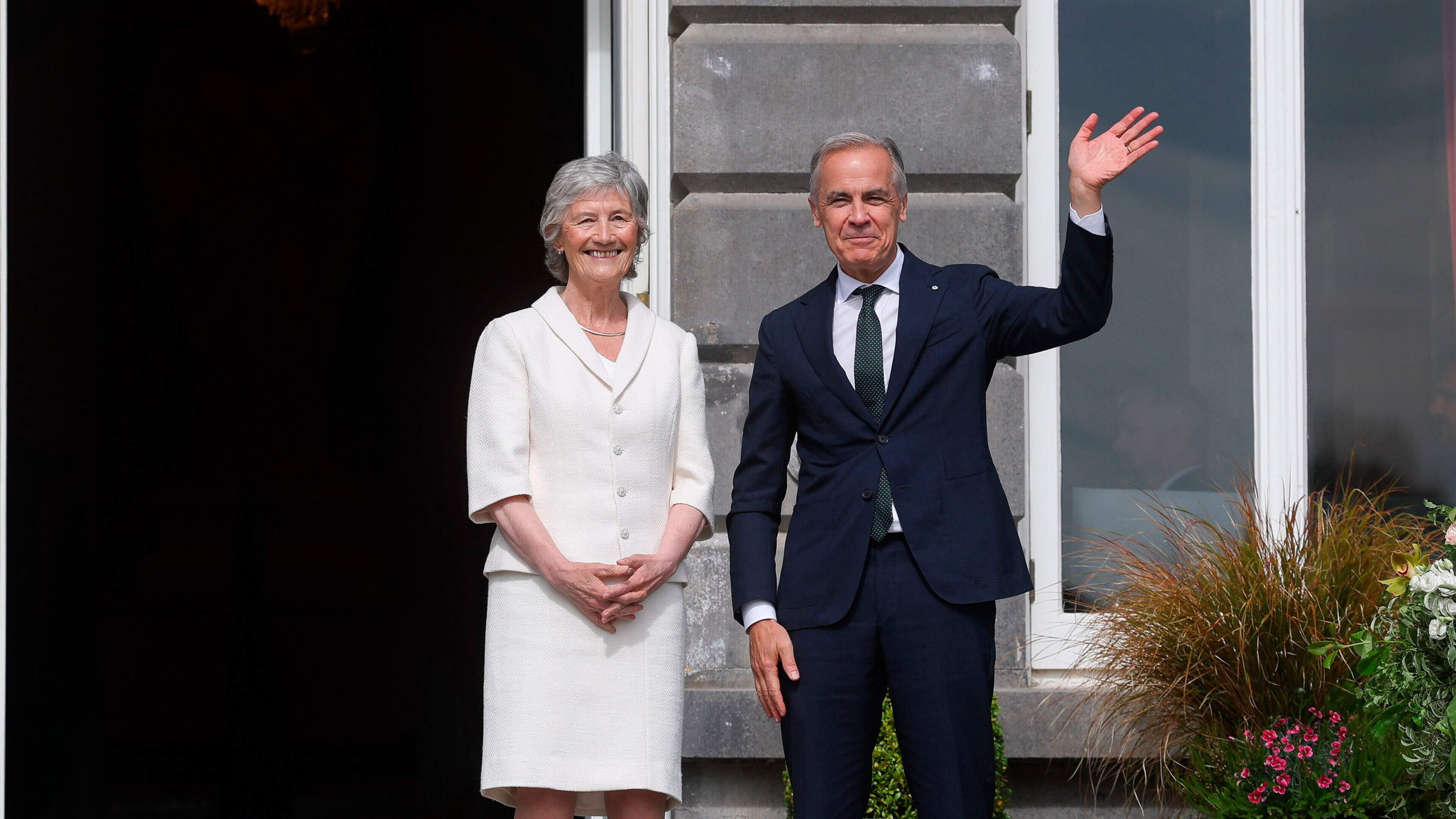 President Conolly meets Mark Carney during visit to his ancestral Mayo home