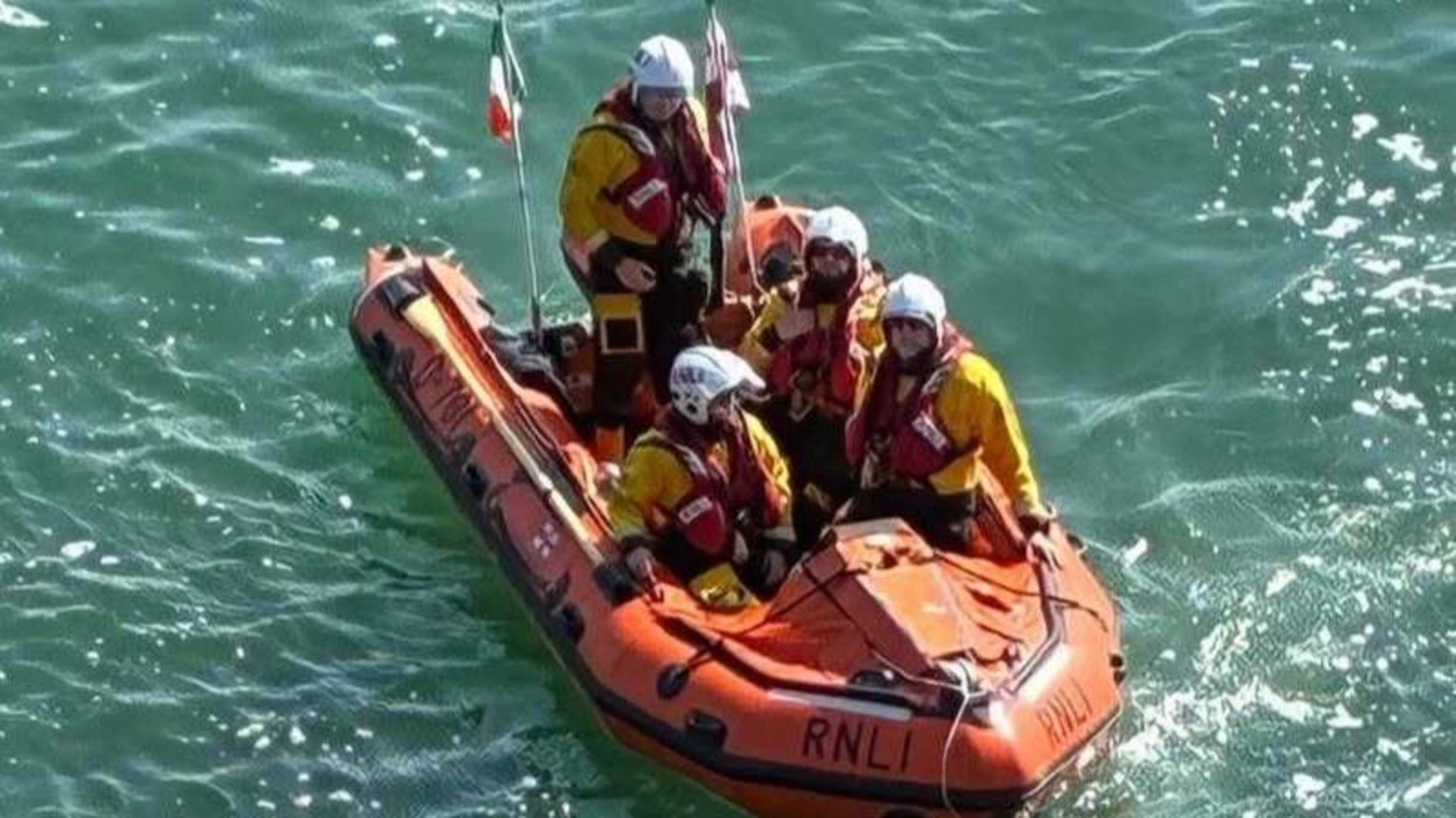 Tramore RNLI launched to assist person in difficulty on Doneraile cliffs at high tide