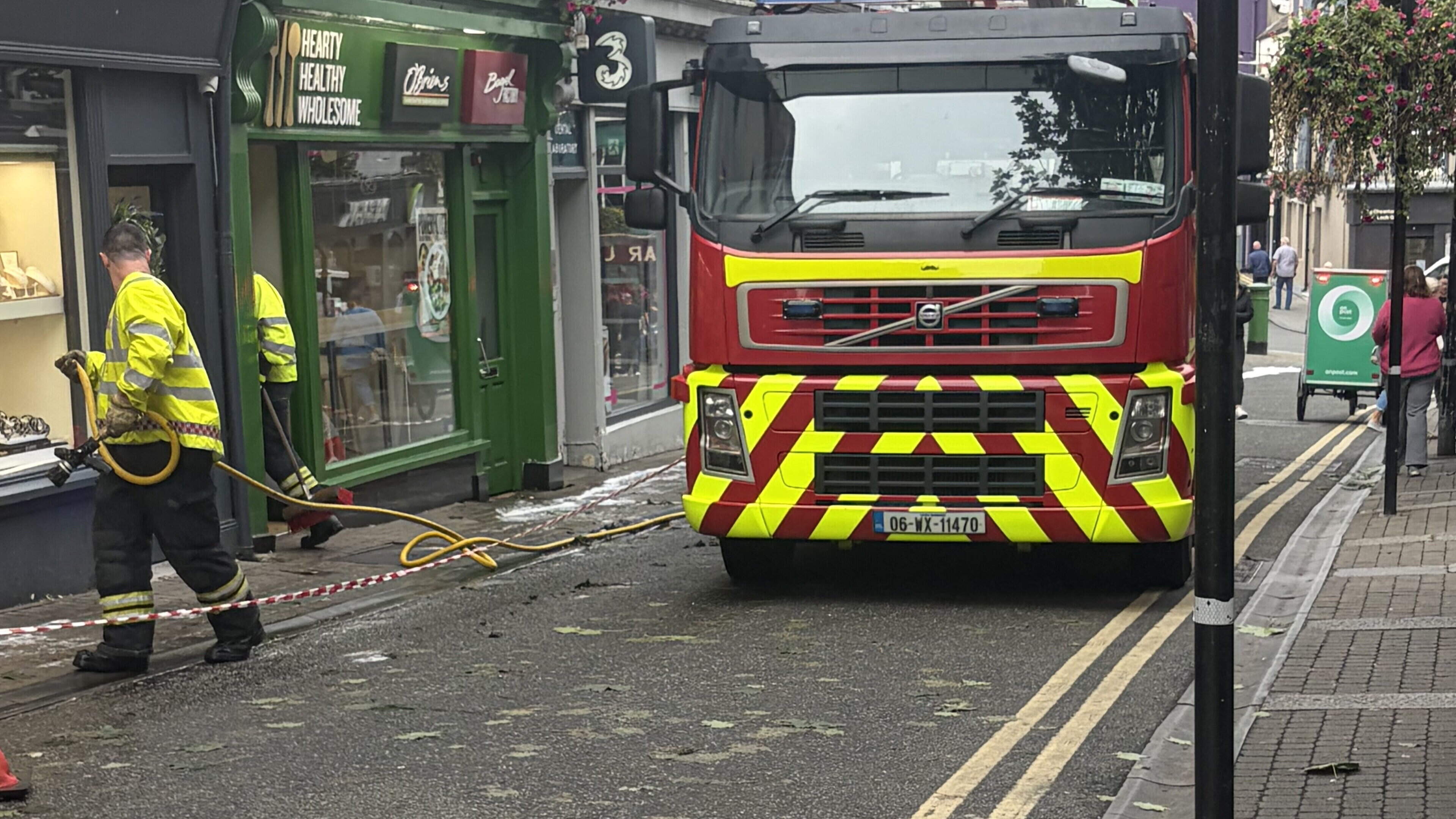 Fire service dealing with oil spill the length of Wexford’s Main Street