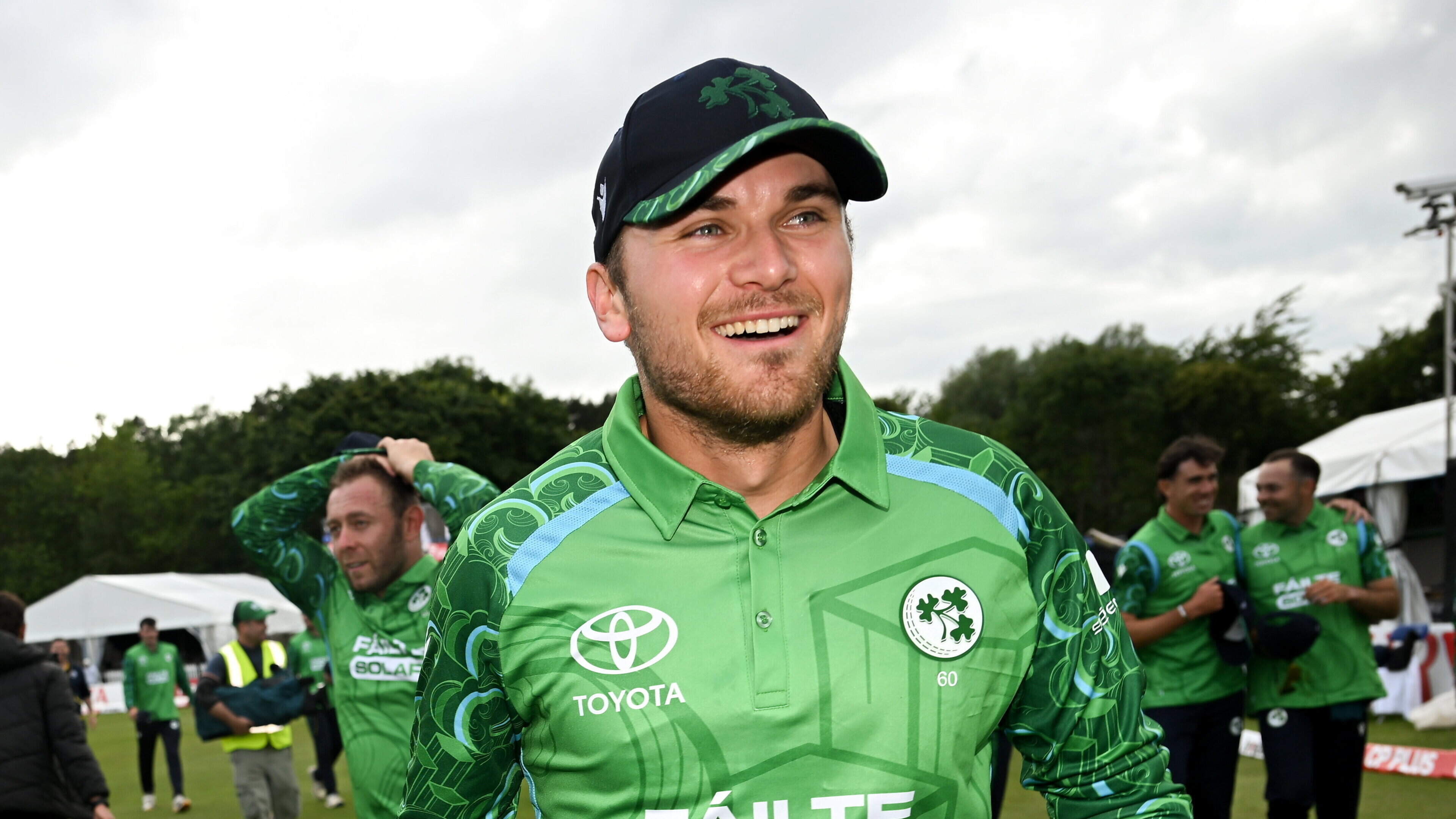 Tim Tector reached 50 in his maiden ODI from 64 balls and then launched consecutive sixes on his way to 73 © Sportsfile